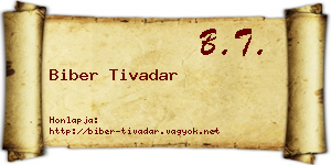 Biber Tivadar névjegykártya